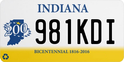 IN license plate 981KDI