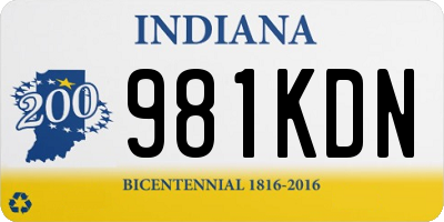 IN license plate 981KDN