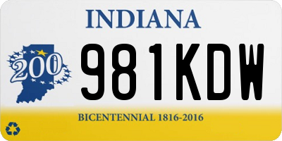 IN license plate 981KDW