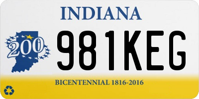 IN license plate 981KEG