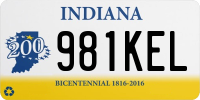 IN license plate 981KEL