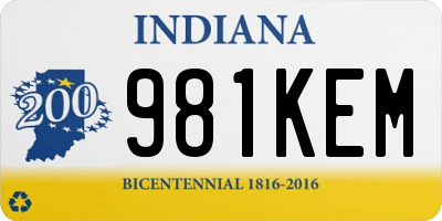 IN license plate 981KEM