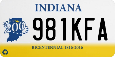 IN license plate 981KFA