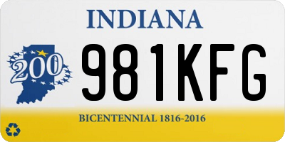 IN license plate 981KFG
