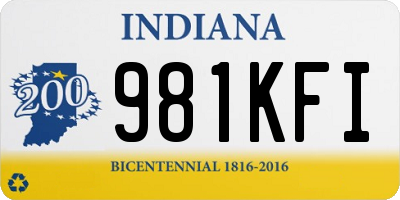 IN license plate 981KFI