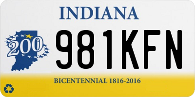 IN license plate 981KFN