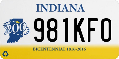 IN license plate 981KFO