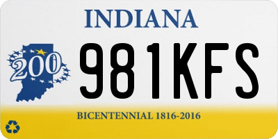 IN license plate 981KFS