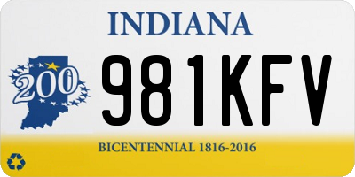 IN license plate 981KFV