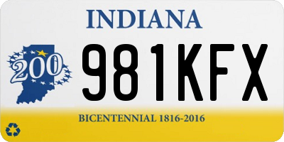 IN license plate 981KFX
