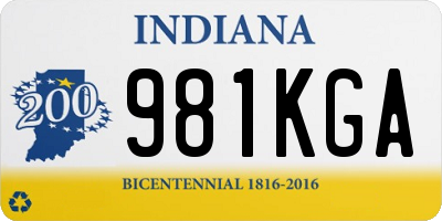 IN license plate 981KGA