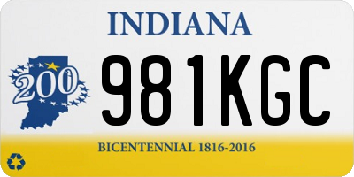 IN license plate 981KGC
