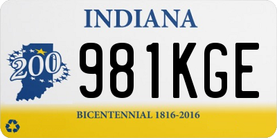 IN license plate 981KGE
