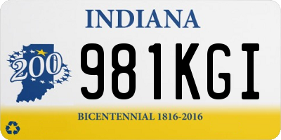 IN license plate 981KGI