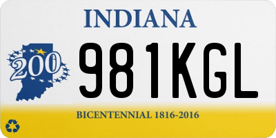 IN license plate 981KGL