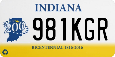 IN license plate 981KGR