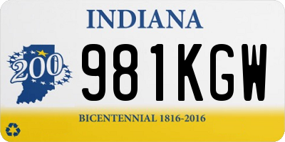 IN license plate 981KGW