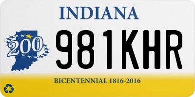 IN license plate 981KHR