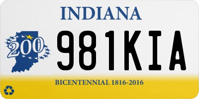 IN license plate 981KIA