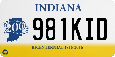 IN license plate 981KID
