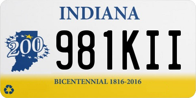 IN license plate 981KII