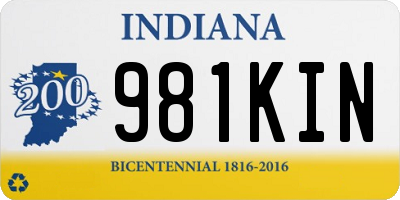 IN license plate 981KIN