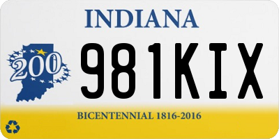IN license plate 981KIX