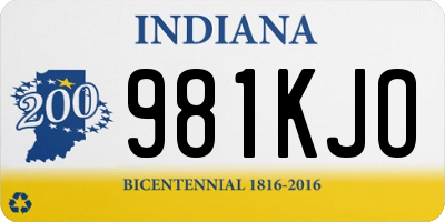 IN license plate 981KJO
