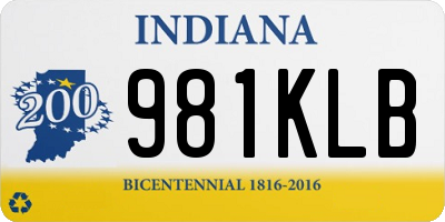 IN license plate 981KLB