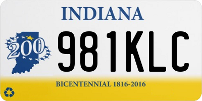 IN license plate 981KLC