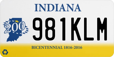 IN license plate 981KLM