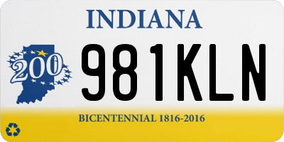 IN license plate 981KLN