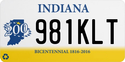 IN license plate 981KLT