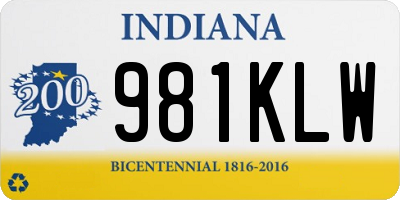 IN license plate 981KLW