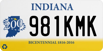 IN license plate 981KMK