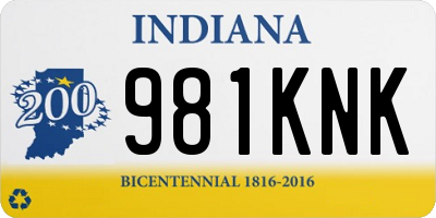 IN license plate 981KNK