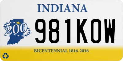 IN license plate 981KOW