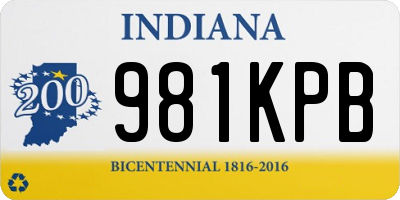 IN license plate 981KPB
