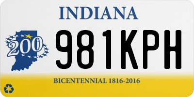 IN license plate 981KPH