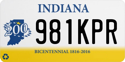 IN license plate 981KPR