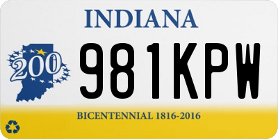 IN license plate 981KPW