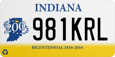 IN license plate 981KRL