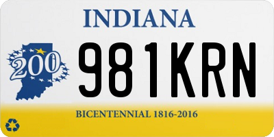 IN license plate 981KRN