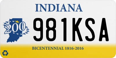 IN license plate 981KSA