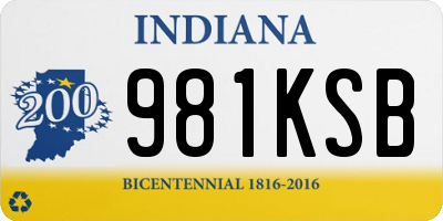 IN license plate 981KSB