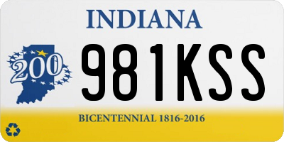 IN license plate 981KSS