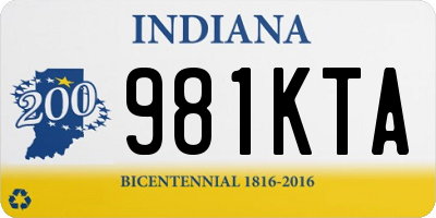 IN license plate 981KTA