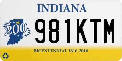 IN license plate 981KTM