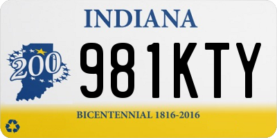 IN license plate 981KTY