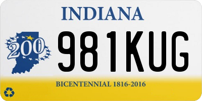 IN license plate 981KUG